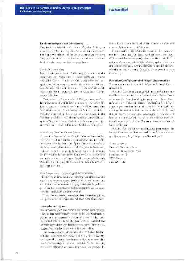 Vorschauseite 2: Die Rolle der Hausärztinnen und Hausärzte in der vernetzten Palliative-Care-Versorgung