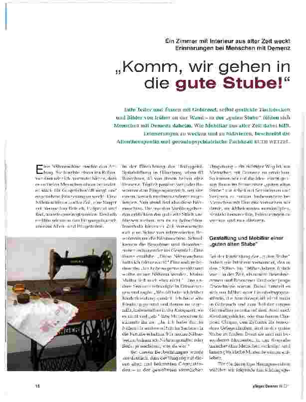 Vorschauseite 1: „Komm, wir gehen in die gute Stube!