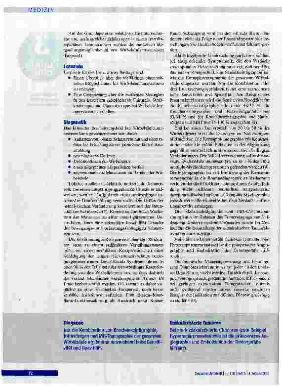 Vorschauseite 2: Behandlung von Wirbelsäulenmetastasen