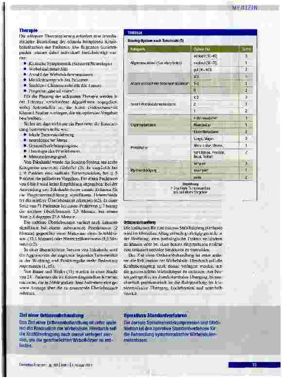 Vorschauseite 3: Behandlung von Wirbelsäulenmetastasen