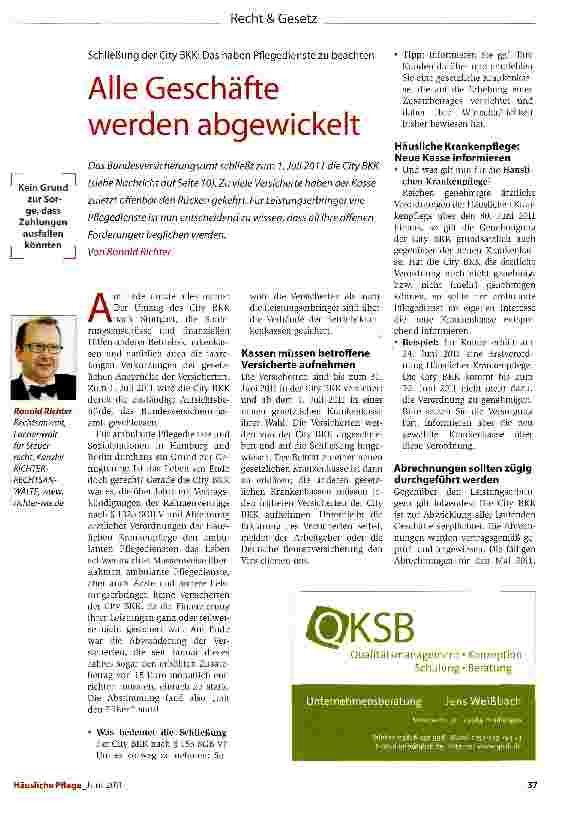 Vorschauseite 1: Alle Geschäfte werden abgewickelt