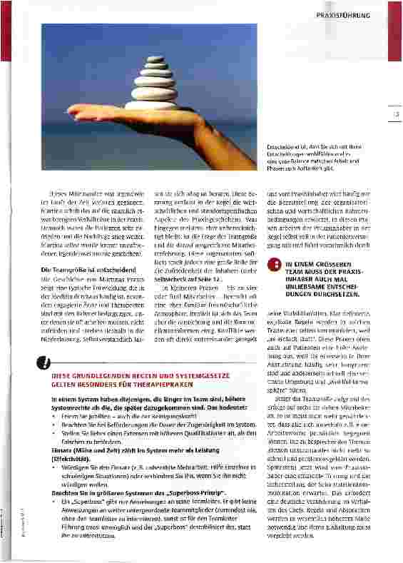 Vorschauseite 2: Work-Life-Balance oder welche Praxisgröße passt zu mir?