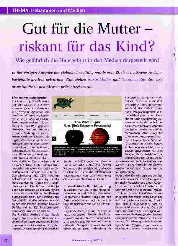 Vorschauseite 1: Gut für die Mutter -riskant für das Kind?