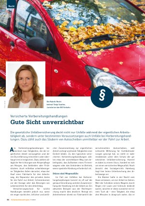 Vorschauseite 1: Versicherte Vorbereitungshandlungen Gute Sicht unverzichtbar