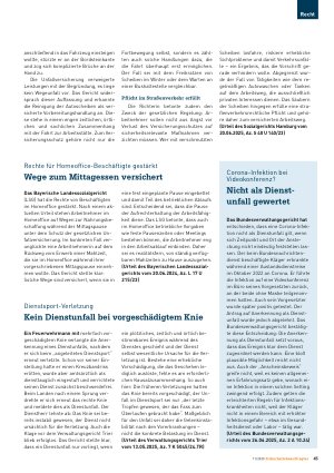 Vorschauseite 2: Versicherte Vorbereitungshandlungen Gute Sicht unverzichtbar