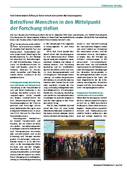Vorschauseite 1: Betroffene Menschen in den Mittelpunkt der Forschung stellen
