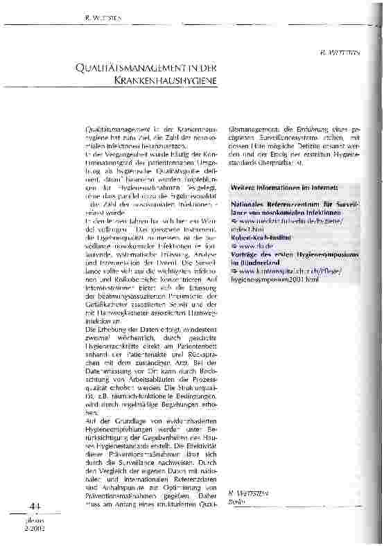 Vorschauseite 1: Qualitätsmanagement Krankenhaushygiene