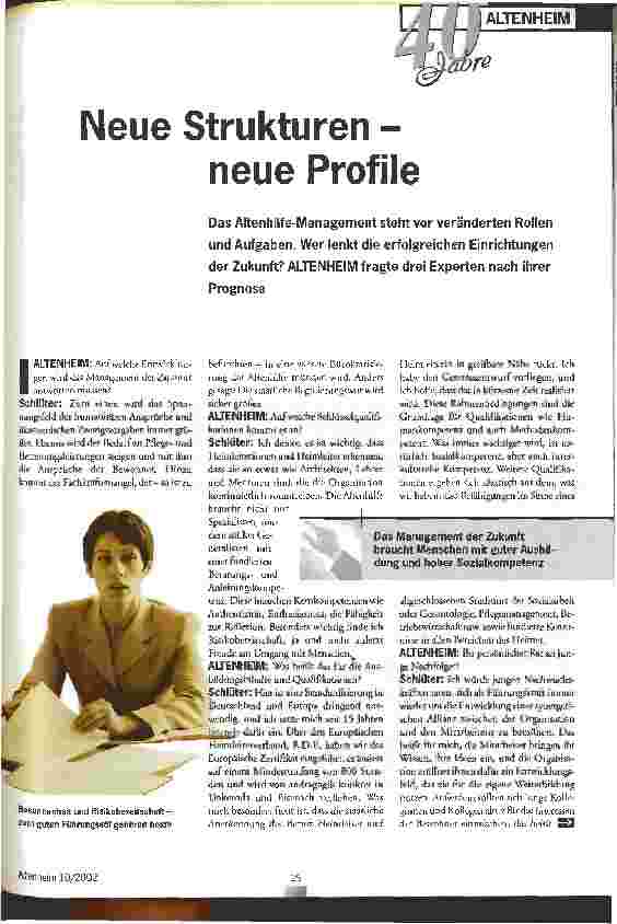 Vorschauseite 1: Neue Strukturen - neue Profile