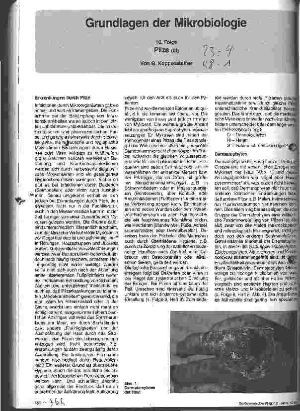 Vorschauseite 1: Grundlagen der Mikrobiologie 10. Folge Pilze (III)