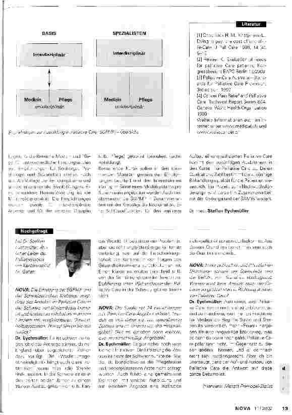 Vorschauseite 4: Wo steht die Schweiz heute? Stand und Standards der Palliative Care