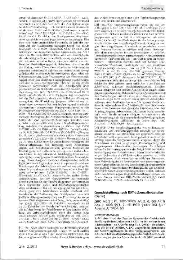 Vorschauseite 1: Grundvergütung nach BAT-Lebensaltersstufen