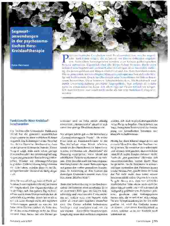 Vorschauseite 1: Segmentanwendungen in der psychosomatischen Herz-Kreislauftherapie