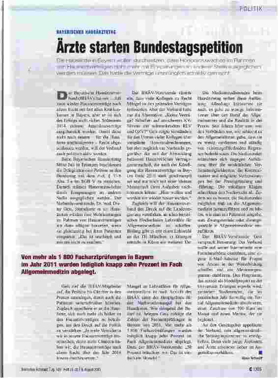 Vorschauseite 1: Ärzte starten Bundestagspetition