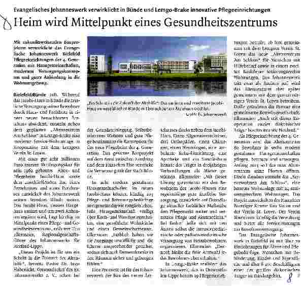 Vorschauseite 1: Heim wird Mittelpunkt eines Gesundheitszentrums