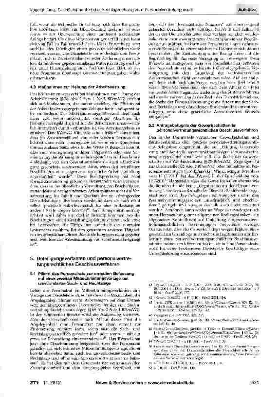 Vorschauseite 6: Die höchstrichterliche Rechtsprechung zum Personalvertretungsrecht (und auch Betriebsverfassungsrecht) im Jahr 2011