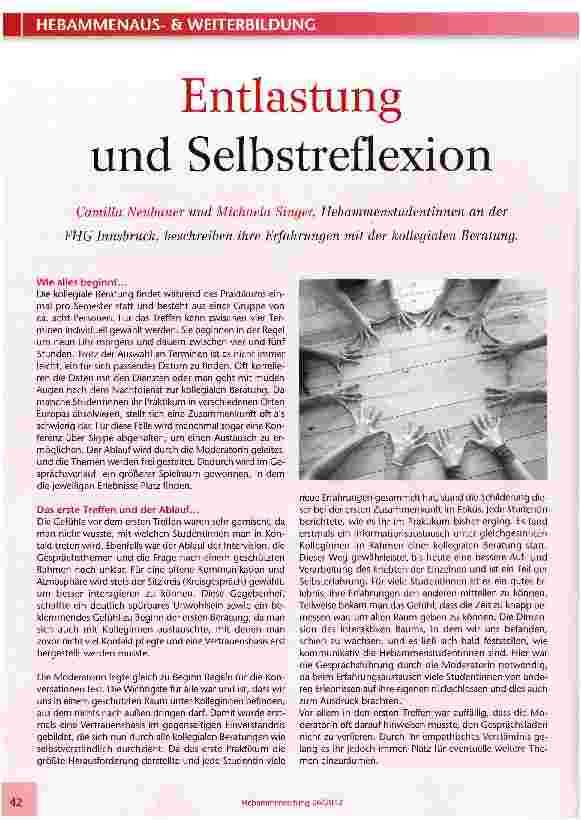 Vorschauseite 1: Entlastung und Selbstreflexion