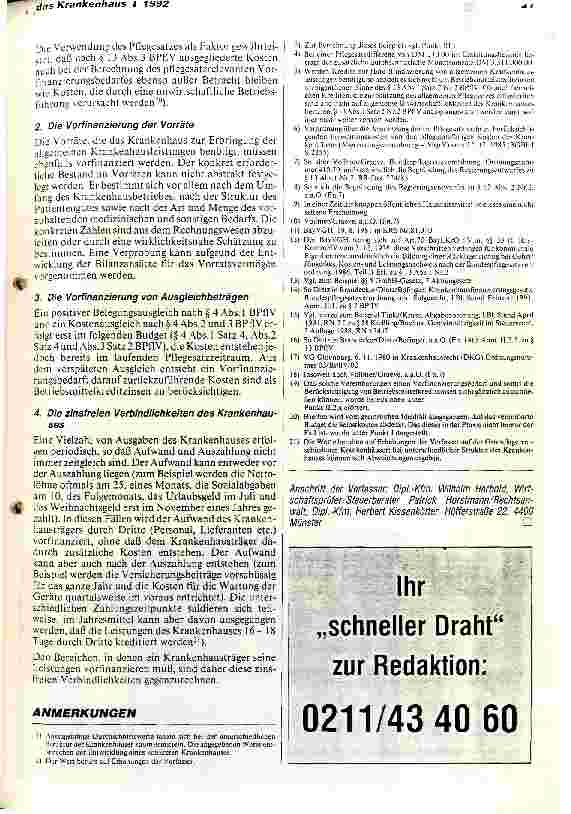 Vorschauseite 5: Aktuelle Streitfrage: Berücksichtigung von Betriebsmittelkreditzinsen als pflegesatzrelevante Selbstkosten