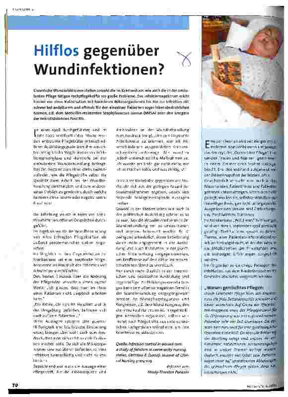 Vorschauseite 1: Hilflos gegenüber Wundinfektionen?