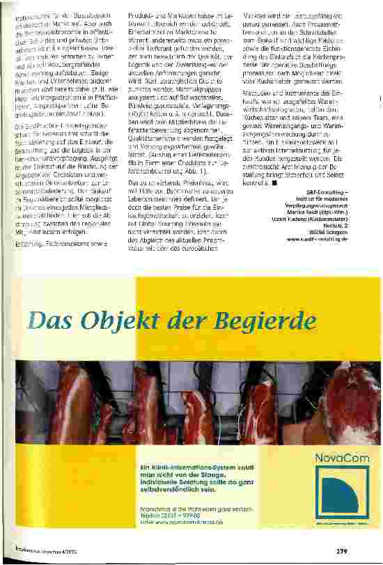 Vorschauseite 2: Beschaffungskonzepte gefragt Marktplatz der Sozialgastronomie - neue Wege im Lebensmitteleinkauf