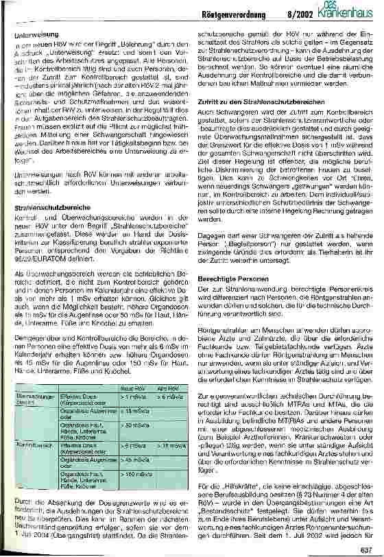 Vorschauseite 3: Die neue Röntgenverordnung