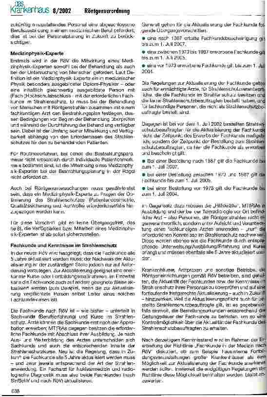 Vorschauseite 4: Die neue Röntgenverordnung