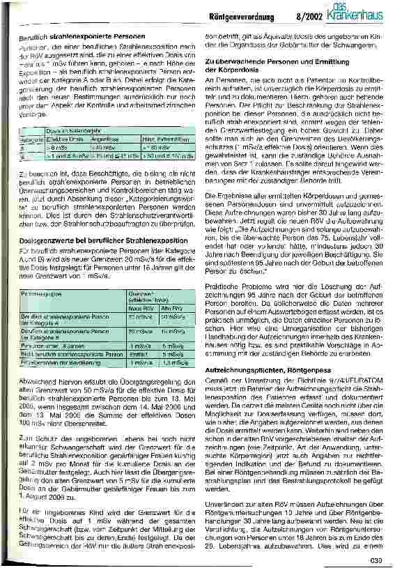 Vorschauseite 5: Die neue Röntgenverordnung