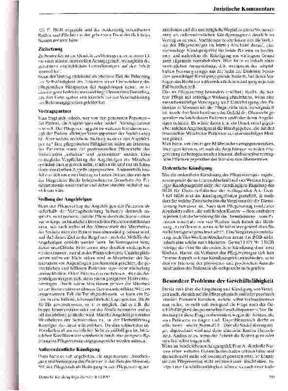 Vorschauseite 3: Der neue Pflegevertrag für Sozialstationen des Diakonischen Werkes Württemberg