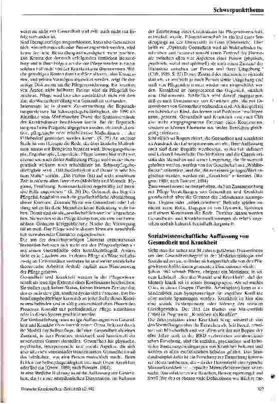 Vorschauseite 2: Zum Verständnis von Gesundheit und seinem Einfluß auf die Pflege