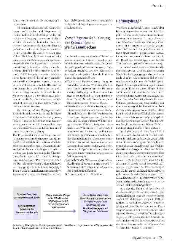 Vorschauseite 4: Weihwasser von Krankenhauskapellen als mögliche Ursache nosokomialer Infektionen