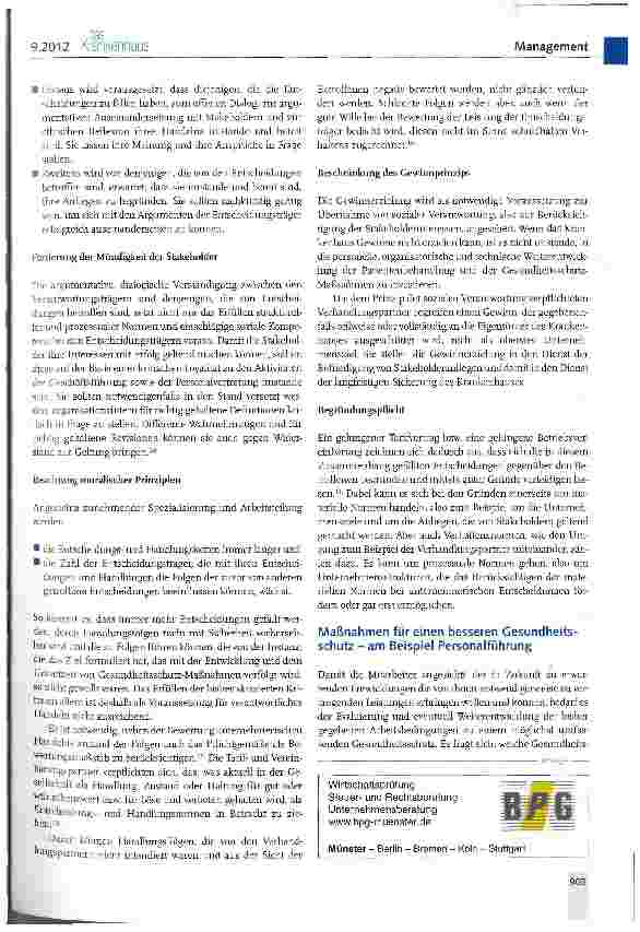Vorschauseite 5: Die nachhaltige Verbesserung des Gesundheitsschutzes im KrankenhausEine Aufgabe des Managements der sozialen Verantwortung