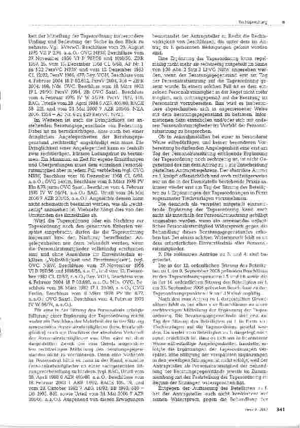 Vorschauseite 3: Änderung der Tagesordnung einer Personalratssitzung