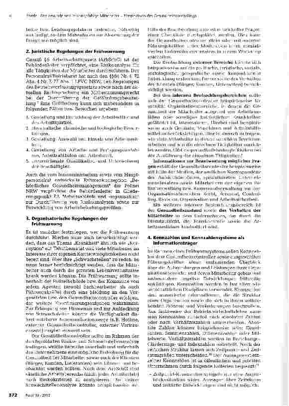 Vorschauseite 5: Der gesunde und leistungsfähige Mitarbeiter -Perspektiven des Gesundheitscontrollings der Behördenleitung sowie der Arbeitnehmervertretung