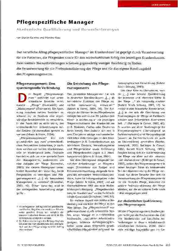 Vorschauseite 1: Pflegespezifische Manager