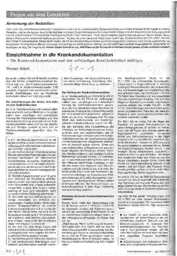 Vorschauseite 1: Einsichtnahme in die Krankendokumentation