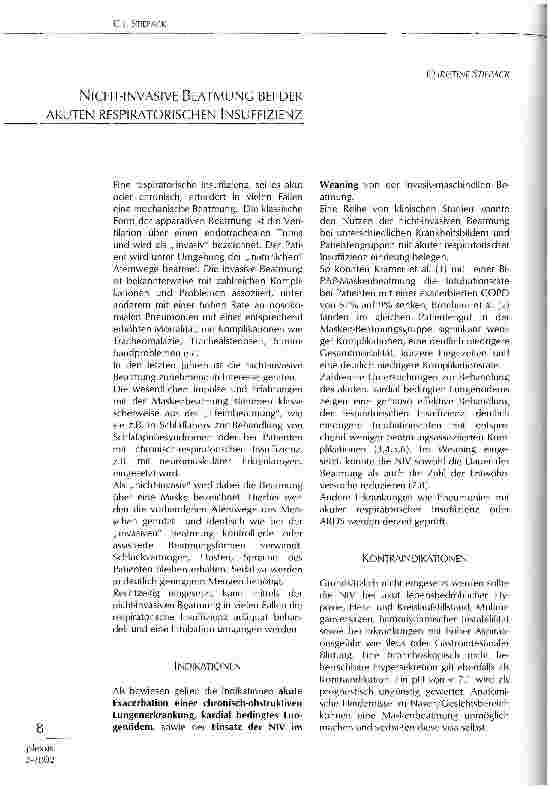 Vorschauseite 1: Nicht-invasive Beatmung bei der akuten respiratorischen Insuffizienz