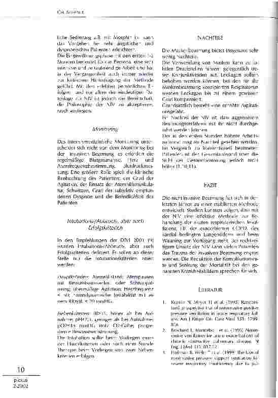 Vorschauseite 3: Nicht-invasive Beatmung bei der akuten respiratorischen Insuffizienz