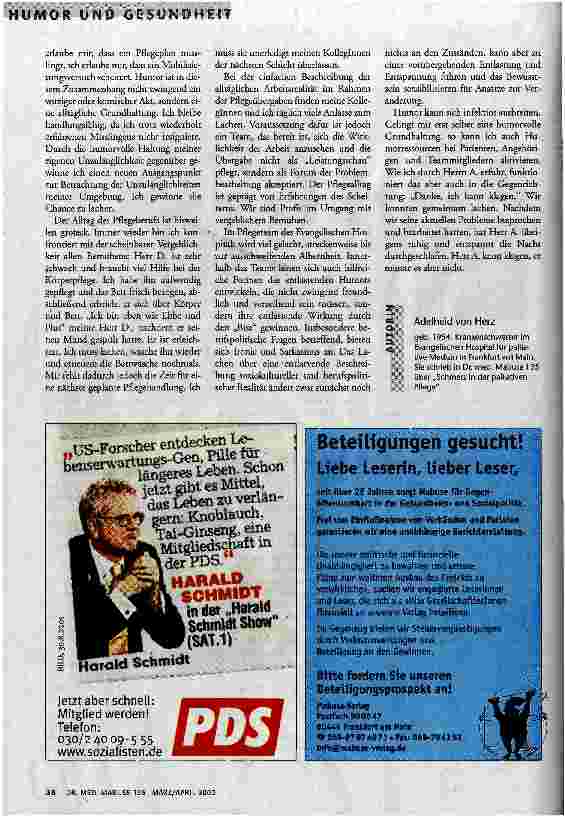 Vorschauseite 4: Da gibt es nichts zu lachen Humor in der Palliativen Pflege