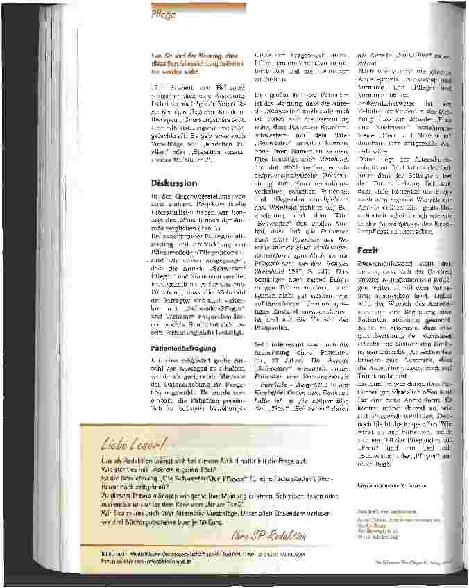 Vorschauseite 3: Ist die Anrede Schwester/Pfleger noch zeitgemäß?