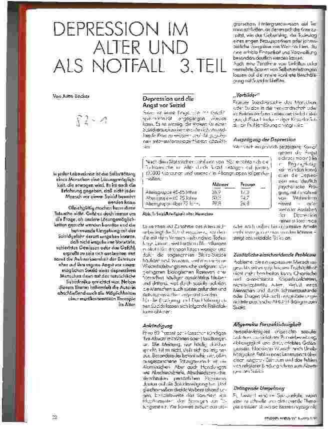 Vorschauseite 1: Depression im Alter und als Notfall 3. Teil