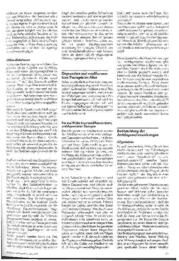 Vorschauseite 2: Depression im Alter und als Notfall 3. Teil