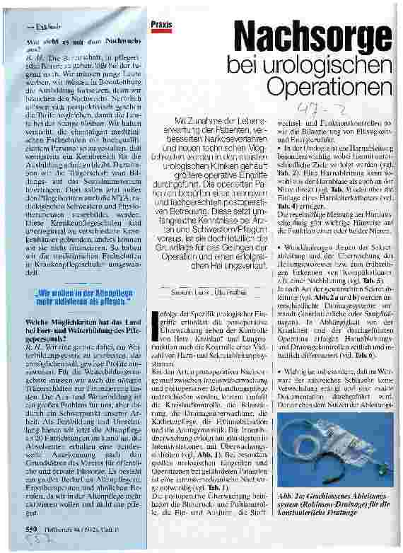 Vorschauseite 1: Nachsorge bei urologischen Operationen