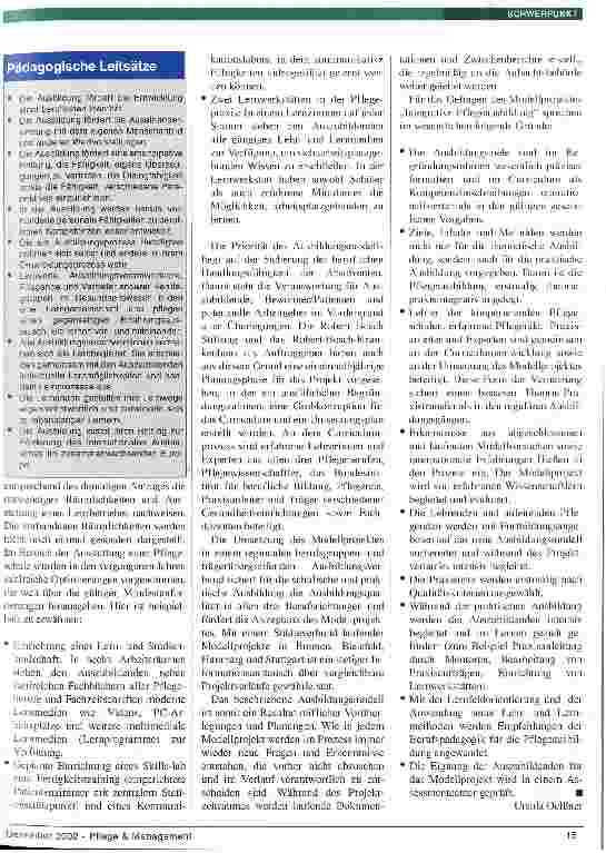 Vorschauseite 6: Pflege neu denken heißt Bildung neu gestalten Integrative Pflegeausbildung