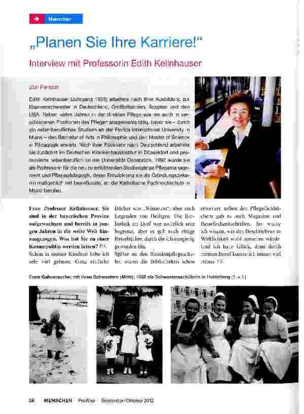 Vorschauseite 1: Planen Sie Ihre Karriere! Interview mit Professorin Edith Kellnhauser