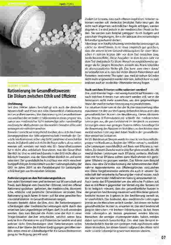 Vorschauseite 1: Rationierung im Gesundheitswesen: Ein Diskurs zwischen Ethik und Effizienz