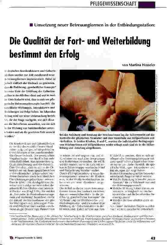 Vorschauseite 1: Die Qualität der Fortund Weiterbildung bestimmt den Erfolg