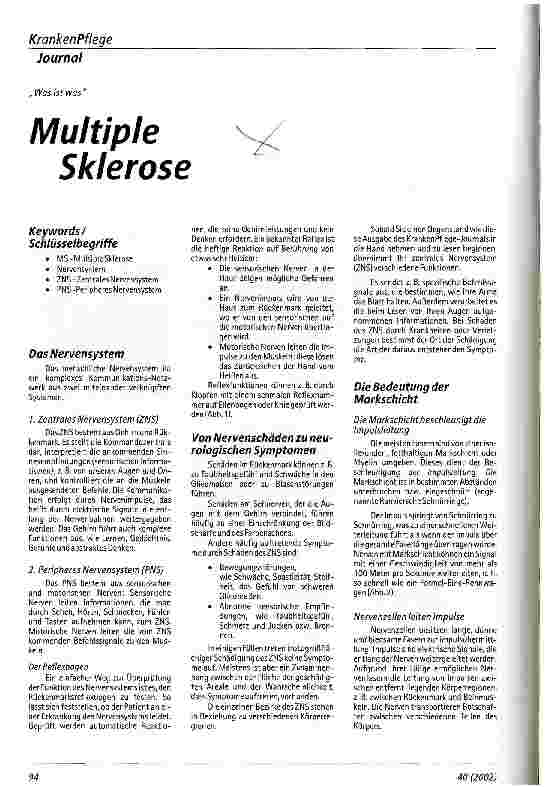 Vorschauseite 1: Multiple Sklerose Was ist was