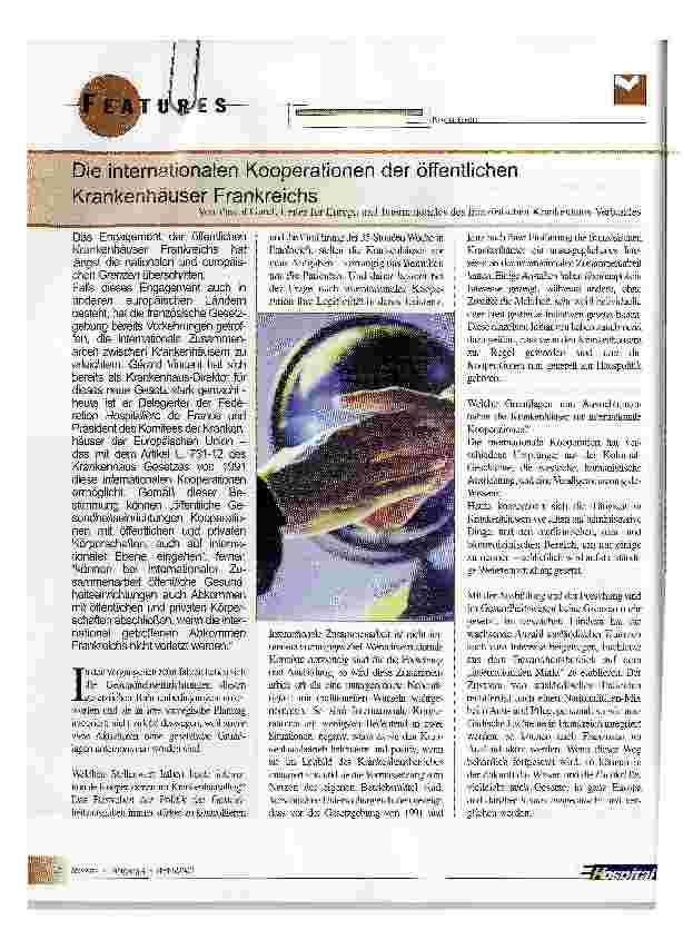 Vorschauseite 1: Die internationalen Kooperationen der öffentlichen Krankenhäuser Frankreichs