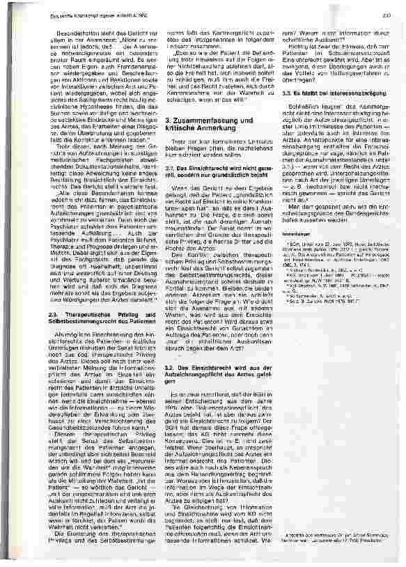 Vorschauseite 2: Der Anspruch des Patienten auf Einsichtnahme in psychische Krankenunterlagen
