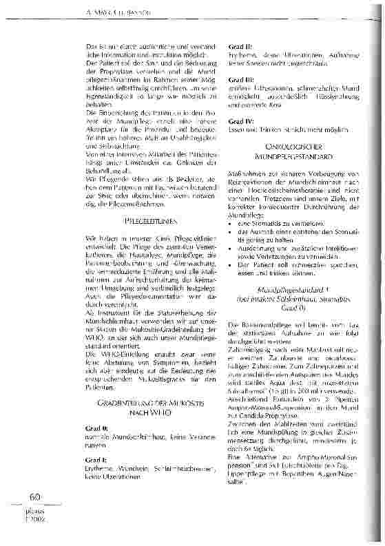 Vorschauseite 2: Mundpflege unter onkologischer Behandlung am Beispiel einer hämato-onkologischen Abteilung