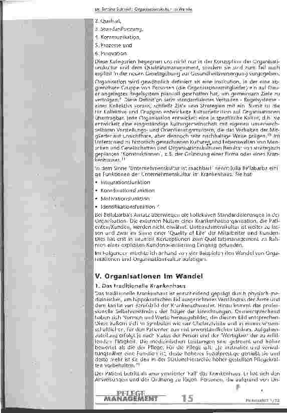 Vorschauseite 4: Organisationskultur im Wandel - von der krankenhauszentrierten zur gemeindenahen intergrierten Versorgung